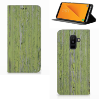 Samsung Galaxy A6 Plus (2018) Book Wallet Case Green Wood - thumbnail