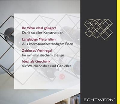 ECHTWERK Keukenaccessoires (Wijnrek voor 8 flessen, Goud)