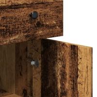 Dressoir 70x30x80 cm bewerkt hout oud houtkleurig - thumbnail