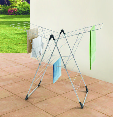 Tomado -metaltex vento 25 droogrek 133x109x58 cm zilver 25m drooglengte Tomado -metaltex vento 25 droogrek 133x109x58 cm zilver 25m drooglengte