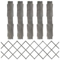 VidaXL Tuinlatwerken 5 st 180x60 cm massief vurenhout grijs - thumbnail