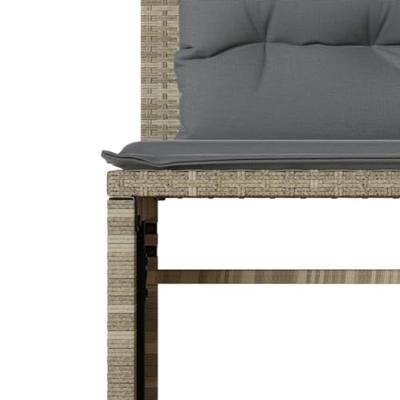 4-delige Loungeset met kussens poly rattan lichtgrijs 4-delige Loungeset met kussens poly rattan lichtgrijs