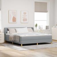 Boxspringbed met matras Lichtgrijs 180 x 200 cm Stof - thumbnail