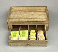 Theedoos met zeven vakken van hout, bruin (B/H/D) 30x11x20 cm - thumbnail