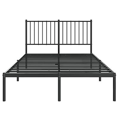 Bedframe met hoofdbord metaal zwart 120x200 cm Bedframe met hoofdbord metaal zwart 120x200 cm