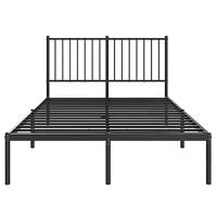 Bedframe met hoofdbord metaal zwart 120x200 cm - thumbnail