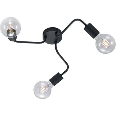 Mat Zwarte LED Plafondlamp - 3-Lichts E27 Fitting - Aluminium