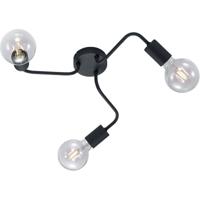 Mat Zwarte LED Plafondlamp - 3-Lichts E27 Fitting - Aluminium - thumbnail