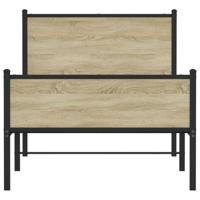 Bedframe zonder matras metaal sonoma eikenkleurig 75x190 cm - thumbnail