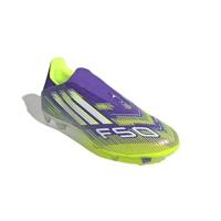 adidas F50 League Veterloze Gras / Kunstgras Voetbalschoenen (MG) Paars Wit Neongeel - thumbnail