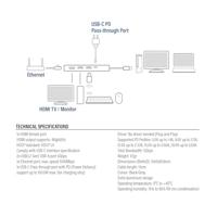 ACT usb-c 4k docking station for hdmi monitor, ethernet pd - thumbnail