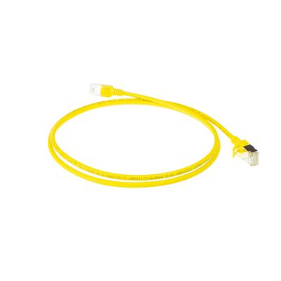 ACT Gele 2 meter LSZH U/FTP CAT6A datacenter slimline patchkabel snagless met RJ45 connectoren