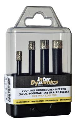Inter Dynamics Tegelboorset | BlackPower | Voor droogboren | 6, 8, 10 en 12 mm - 960100
