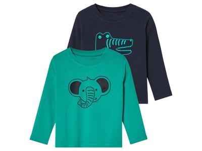 lupilu 2 kinder shirts (Donkerblauw/groen, 86/92)