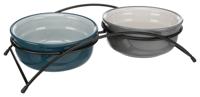 Voerbak voor honden Trixie Blauw Grijs Lichtgrijs Keramisch Ø 15 cm 2 x 600 ml (2 Stuks) - thumbnail