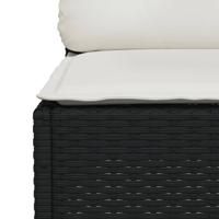 9-delige Loungeset met kussens poly rattan zwart - thumbnail