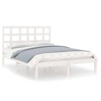 Bedframe massief hout wit 200x200 cm - thumbnail