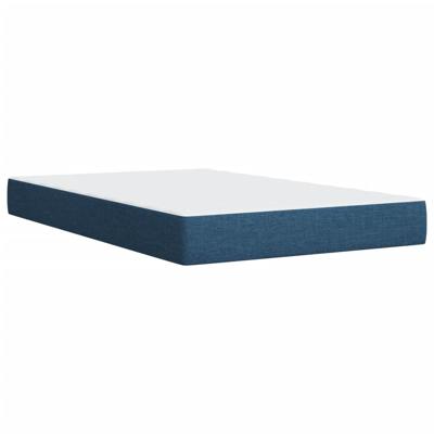 Boxspring met matras stof blauw 140x200 cm