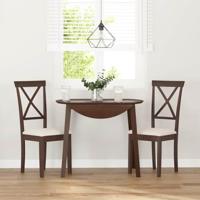 Eetkamerstoelen met kussens 2 st massief hout rubber bruin - thumbnail