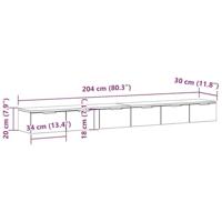 Wandkast 2 pcs Zwart eiken 102 x 30 x 20 cm Bewerkt hout - thumbnail