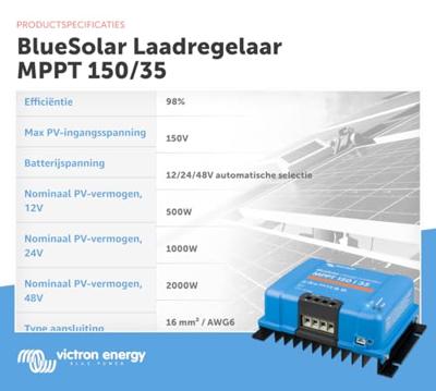 Victron Energy MPPT 150/35 Laadregelaar voor zonne-energie MPPT 12 V, 24 V, 48 V 35 A Victron Energy MPPT 150/35 Laadregelaar voor zonne-energie MPPT 12 V, 24 V, 48 V 35 A