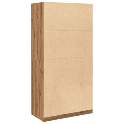 Kledingkast 100x50x200 cm bewerkt hout artisanaal eikenkleurig