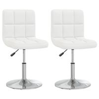 Eetkamerstoelen 2 st kunstleer wit - thumbnail