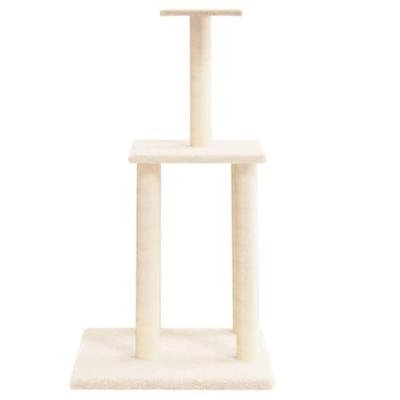Kattenmeubel met sisal krabpalen 85,5 cm crmekleurig - thumbnail
