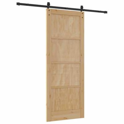 Schuifdeur Naturel en zwart 83 x 211 cm