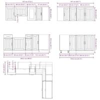 11-delige Keukenkastenset Kalmar bewerkt hout zwart - thumbnail