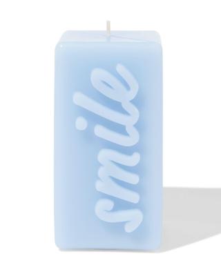 HEMA Kaars 12.5cm 'smile' lichtblauw