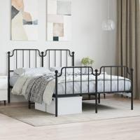 Bedframe met hoofd- en voeteneinde metaal zwart 140x190 cm - thumbnail