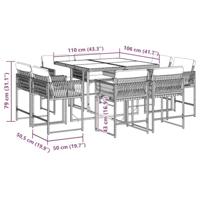 9-delige Tuinset poly rattan zwart - thumbnail