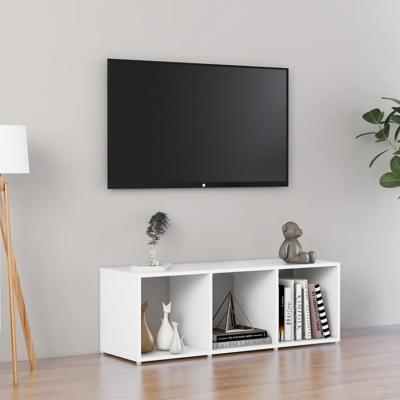 Tv-meubel 107x35x37 cm bewerkt hout wit Tv-meubel 107x35x37 cm bewerkt hout wit