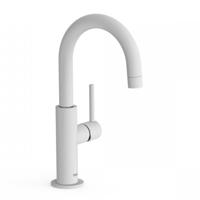 Wastafelmengkraan Tres Study Colors 1-Hendel Uitloop Gebogen 28 cm Rond Mat Wit Tres - thumbnail