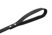 Hondenriem van leer 100cm x 20mm zwart - thumbnail