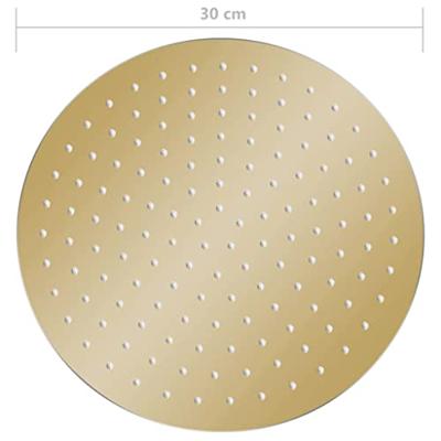 VidaXL Regendouchekop rond 30 cm roestvrij staal goudkleurig