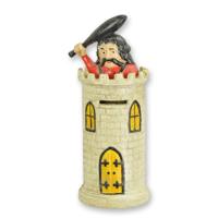 Gietijzeren mechanische spaarpot model man in toren - thumbnail