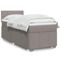 Boxspring met matras stof taupe 80x200 cm - thumbnail