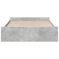 Bedframe met lades bewerkt hout betongrijs 140x200 cm - thumbnail