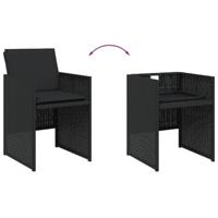 15-delige Tuinset met kussens poly rattan zwart - thumbnail
