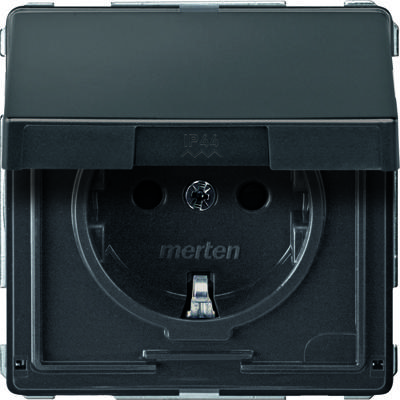 Stopcontact buiten inbouw kinderveilig met klapdeksel Merten