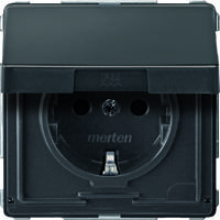 Stopcontact buiten inbouw kinderveilig met klapdeksel Merten - thumbnail