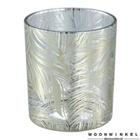 Marsh Clear glass tealight gold feather leave L - thumbnail