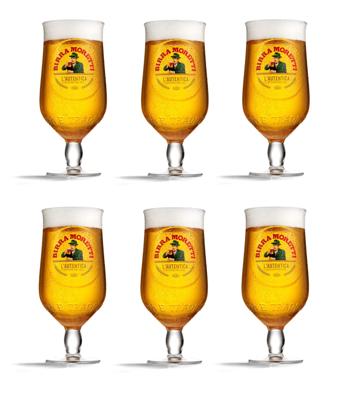 Birra Moretti - Bierglas 250ml - 6 stuks