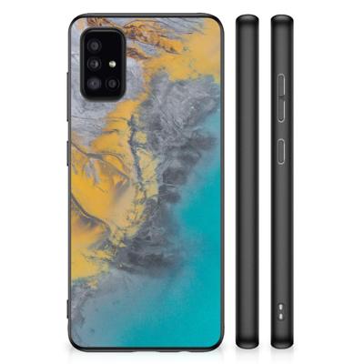 Samsung Galaxy A51 Gripcase Marble Blue Gold Samsung Galaxy A51 Gripcase Marble Blue Gold