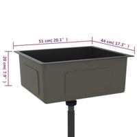 Gootsteen handgemaakt roestvrij staal zwart - thumbnail