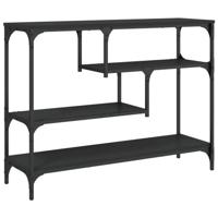 Wandtafel 100x30x75 cm bewerkt hout zwart - thumbnail