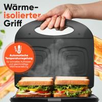 Clatronic ST 3814 Sandwich toaster Automatische temperatuuraanpassing, Anti-aanbaklaag Zwart - thumbnail