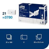 Tork Xpress Advanced handdoek 2-laags, systeem H2, wit, ft 25,5x21,2 cm, pak van 21 stuks - thumbnail